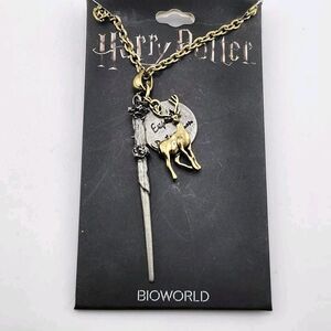Nwt Bioworld Harry‎ Potter Wand Stag Necklace Expecto